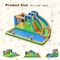7 in 1 Inflatable Water Slide Bounce House with Splash Pool Water Cannon Blower Blue Green Orange